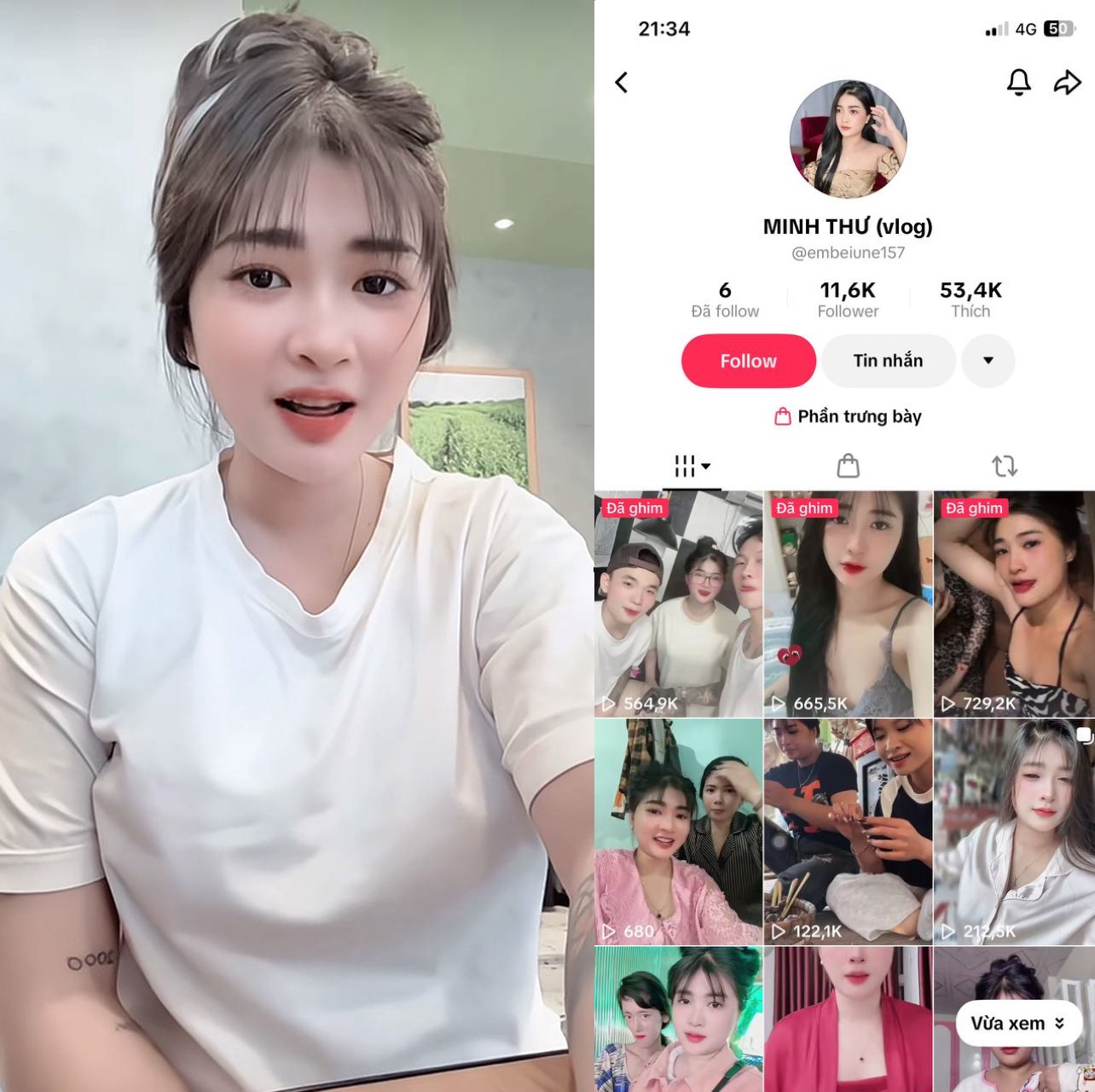 không che - Clip mới của idol Minh Thư 2026
